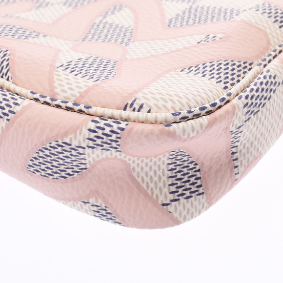 LOUIS VUITTON Damier Azur White Pouch Tahiti Pink Canvas Accessory - Picture 6 of 9